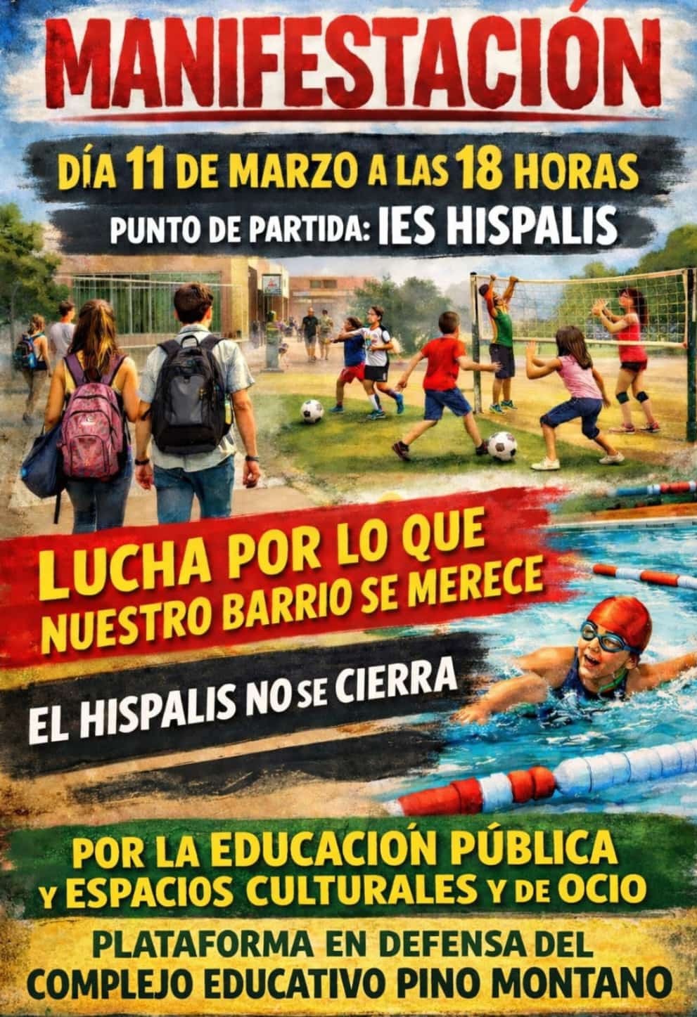 Manifestación por el instituto IES Híspalis